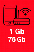 1Gb-ko Zuntza eta Mugikorra 75Gb-rekin eta dei mugagabeak 5G, VoLTE eta VoWiFi-rekin.