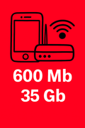 600 Mb Zuntza eta Mugikorra 35 Gb-rekin eta dei mugagabeak 5G, VoLTE eta VoWifi-rekin.