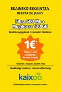 600 Mb Zuntza eta Mugikorra 130 Gb-rekin eta dei mugagabeak 5G, MasOrange estaldura.