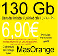 130 GB-ko 5G estaldura Orangerekin, dei mugagabeekin.  PORTAGARRITASUNERAKO SOILIK.